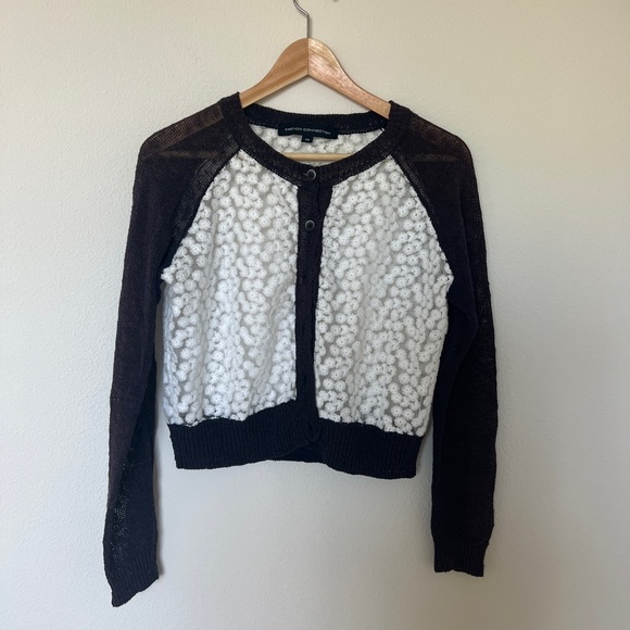 French Connection Tops - French Connection Floral Embroidered Cardigan Top